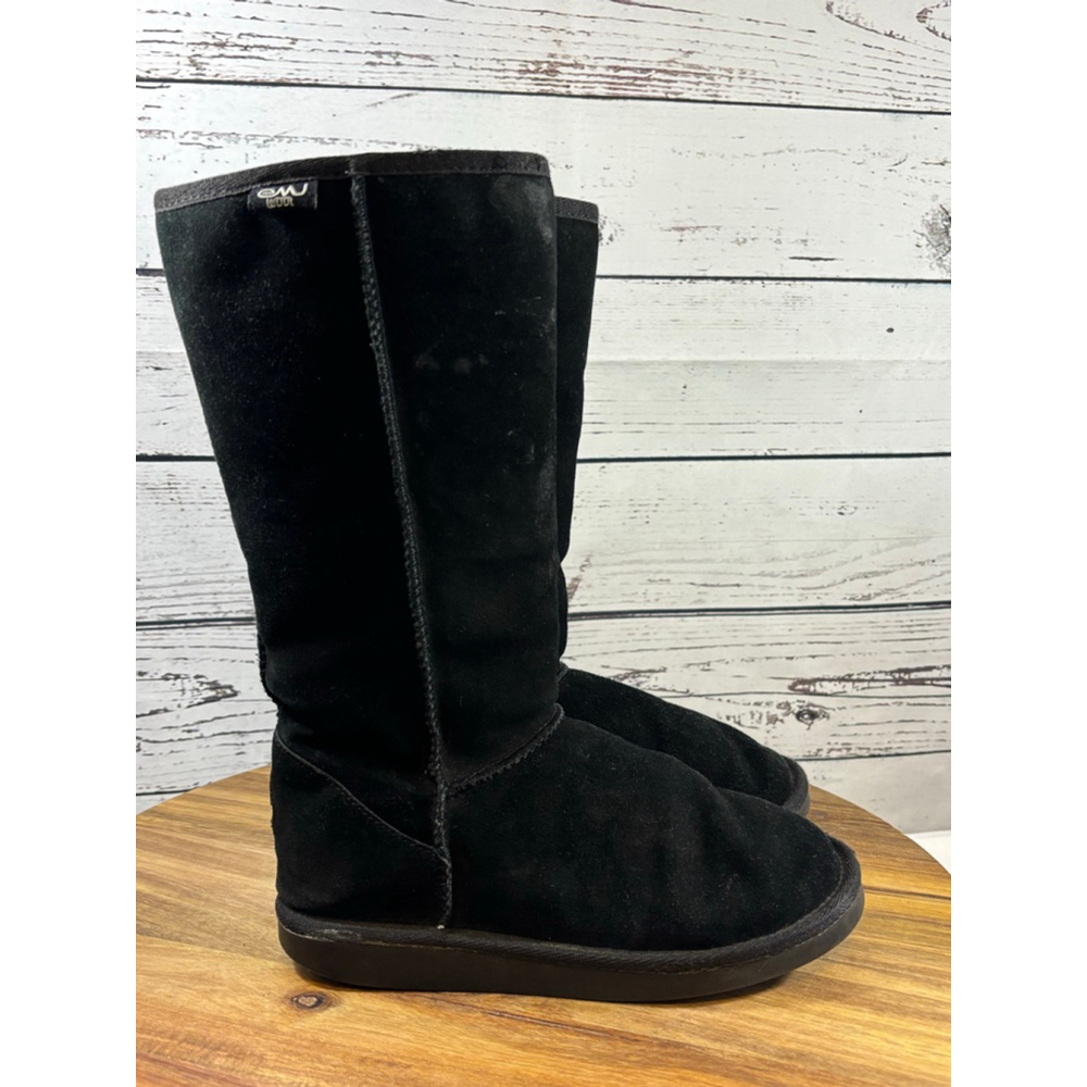 Women's EMU Australia Black Suede Winter Boots US 6 - Picture 1 of 16